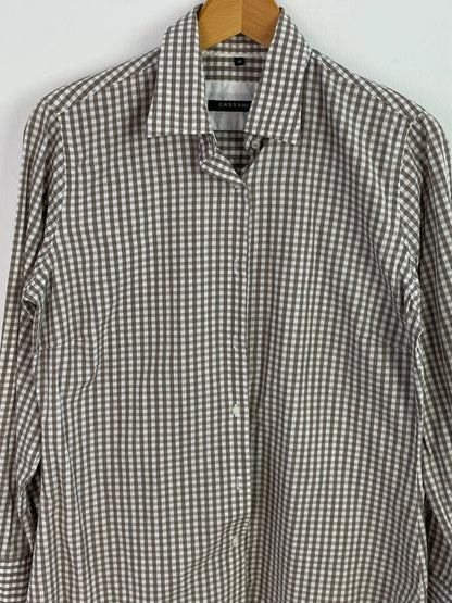 Cassani Herren Hemd Gr. L Farbe braun/weiß