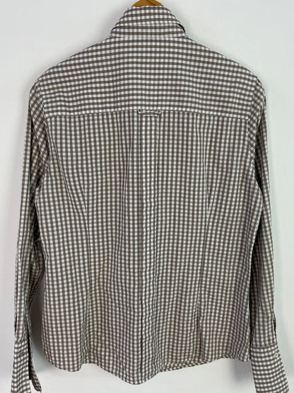 Cassani Herren Hemd Gr. L Farbe braun/weiß
