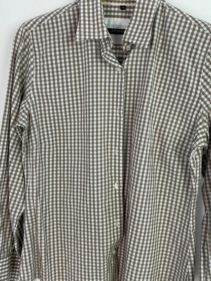 Cassani Herren Hemd Gr. L Farbe braun/weiß