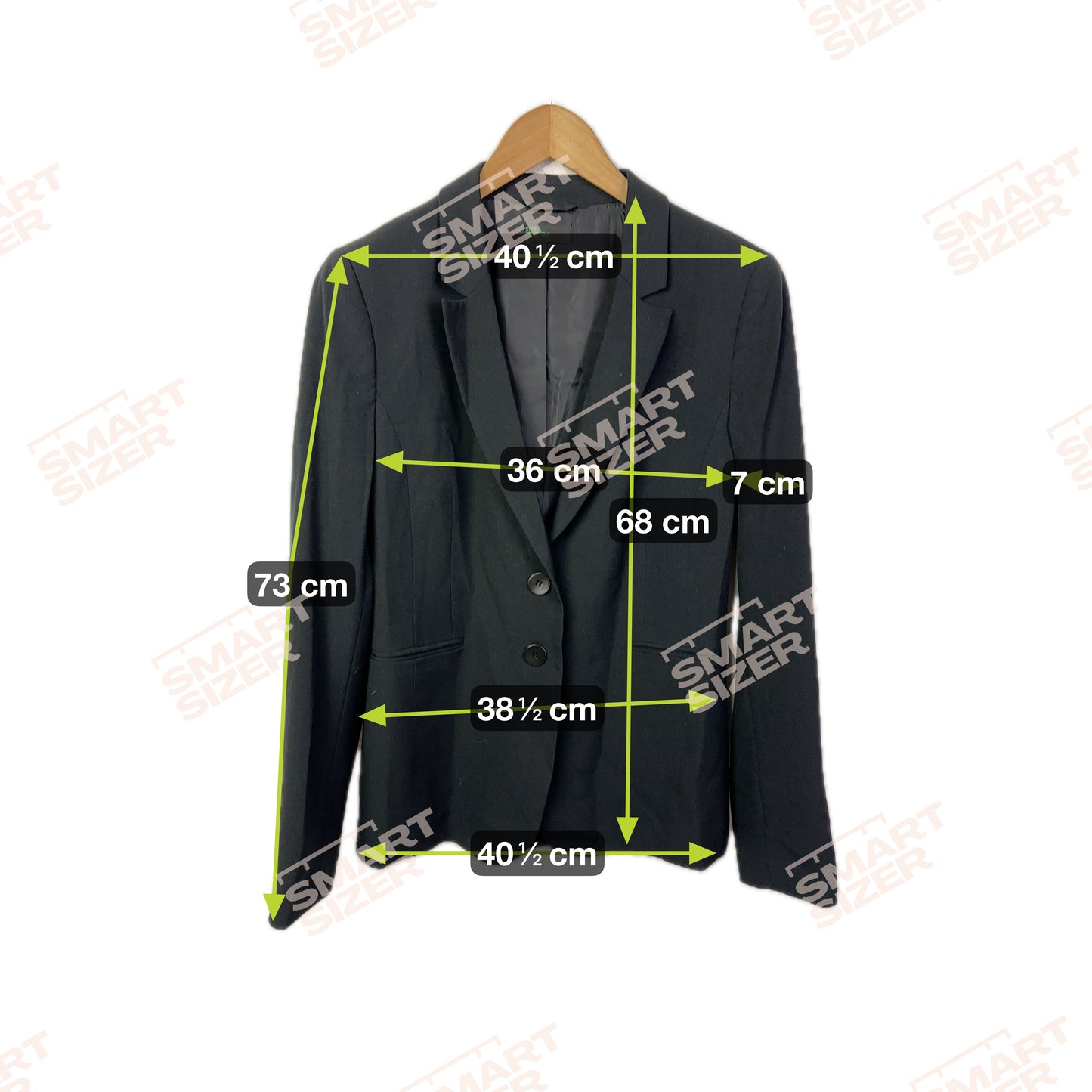 Benetton Damen Blazer in Schwarz Gr 36