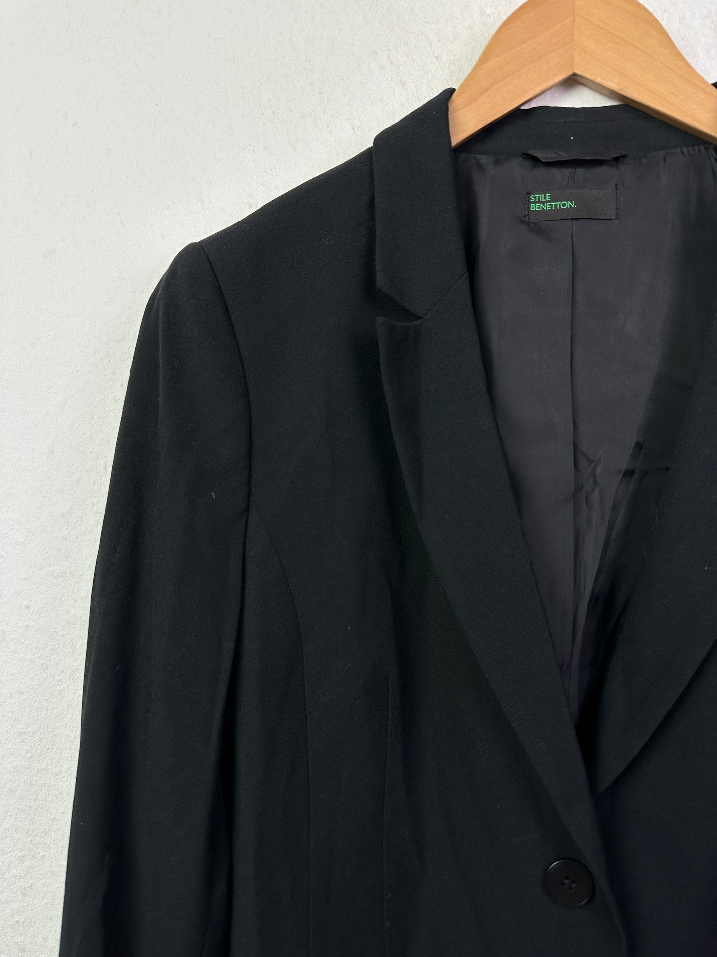 Benetton Damen Blazer in Schwarz Gr 36