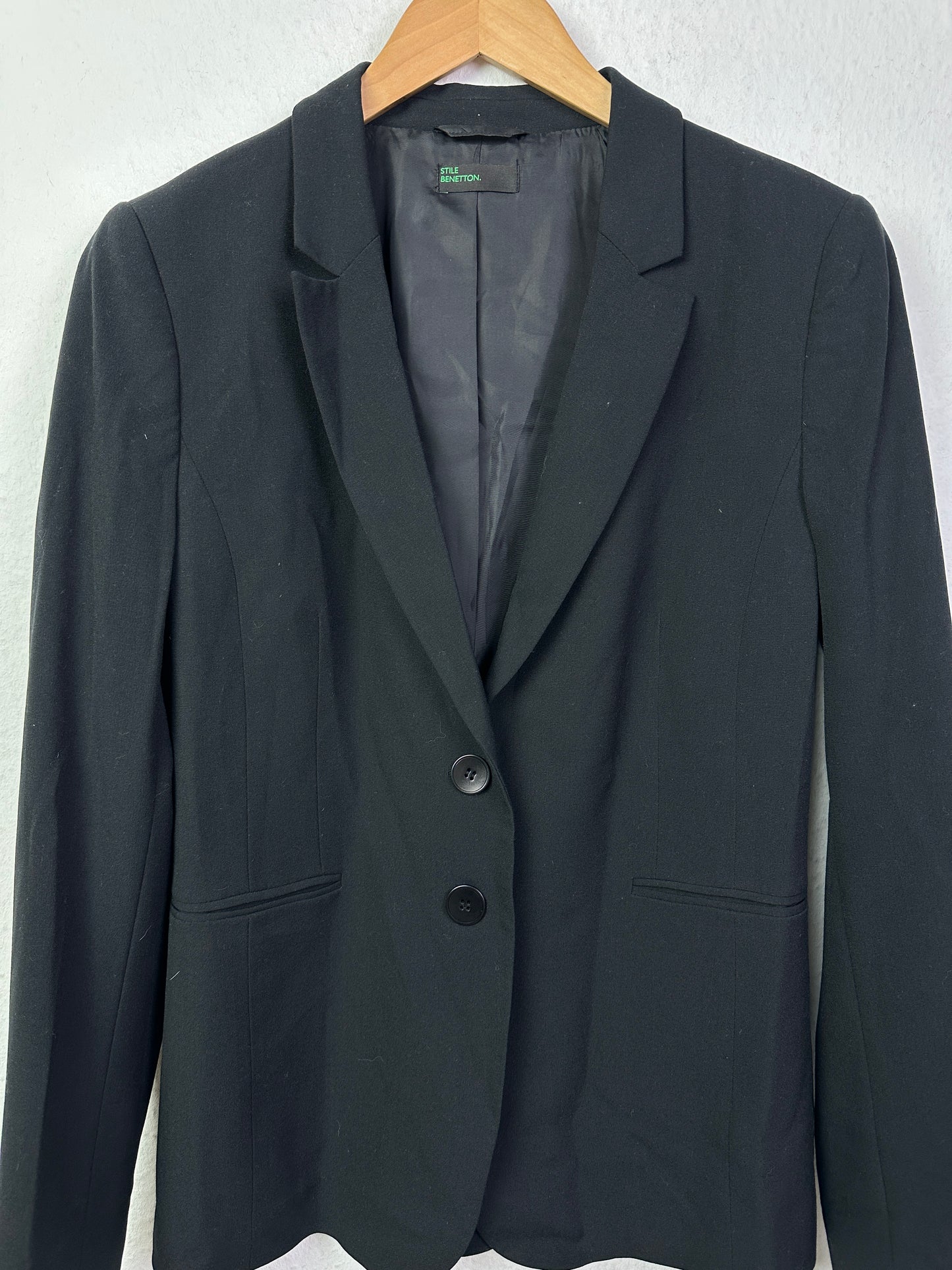Benetton Damen Blazer in Schwarz Gr 36