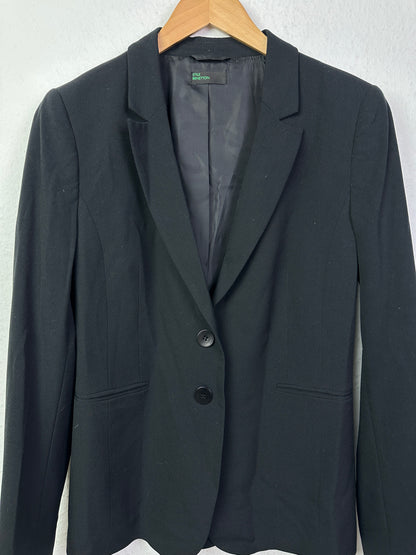Benetton Damen Blazer in Schwarz Gr 36