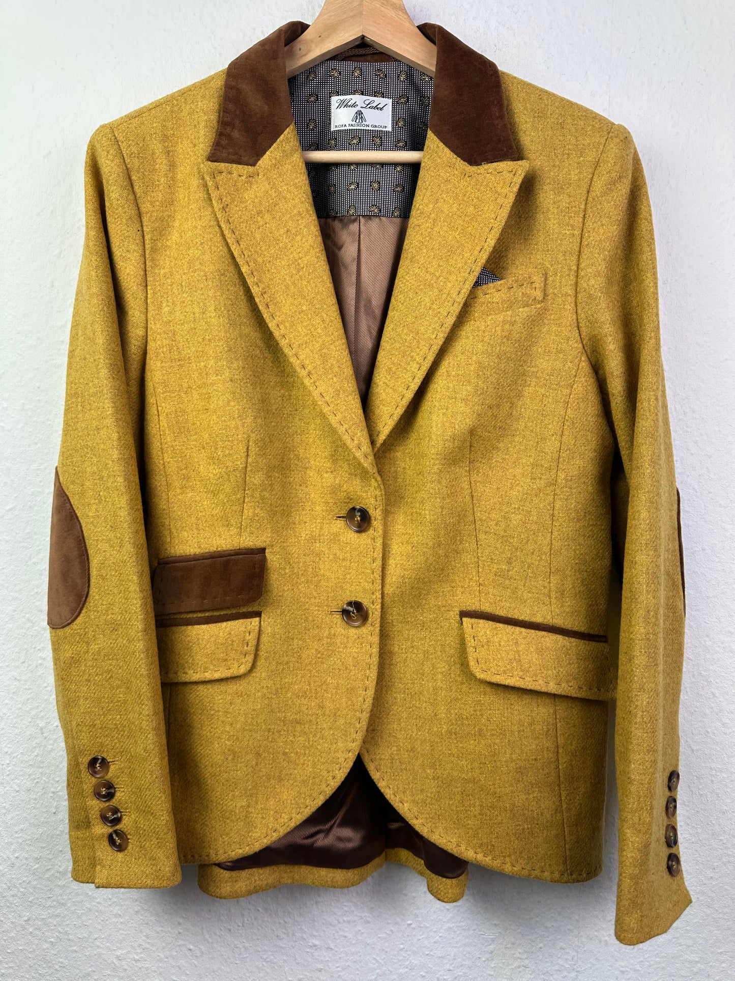 Rofa Fashion Gruppe Damen Blazer Gr 42 in Gelb. Schurwolle 100