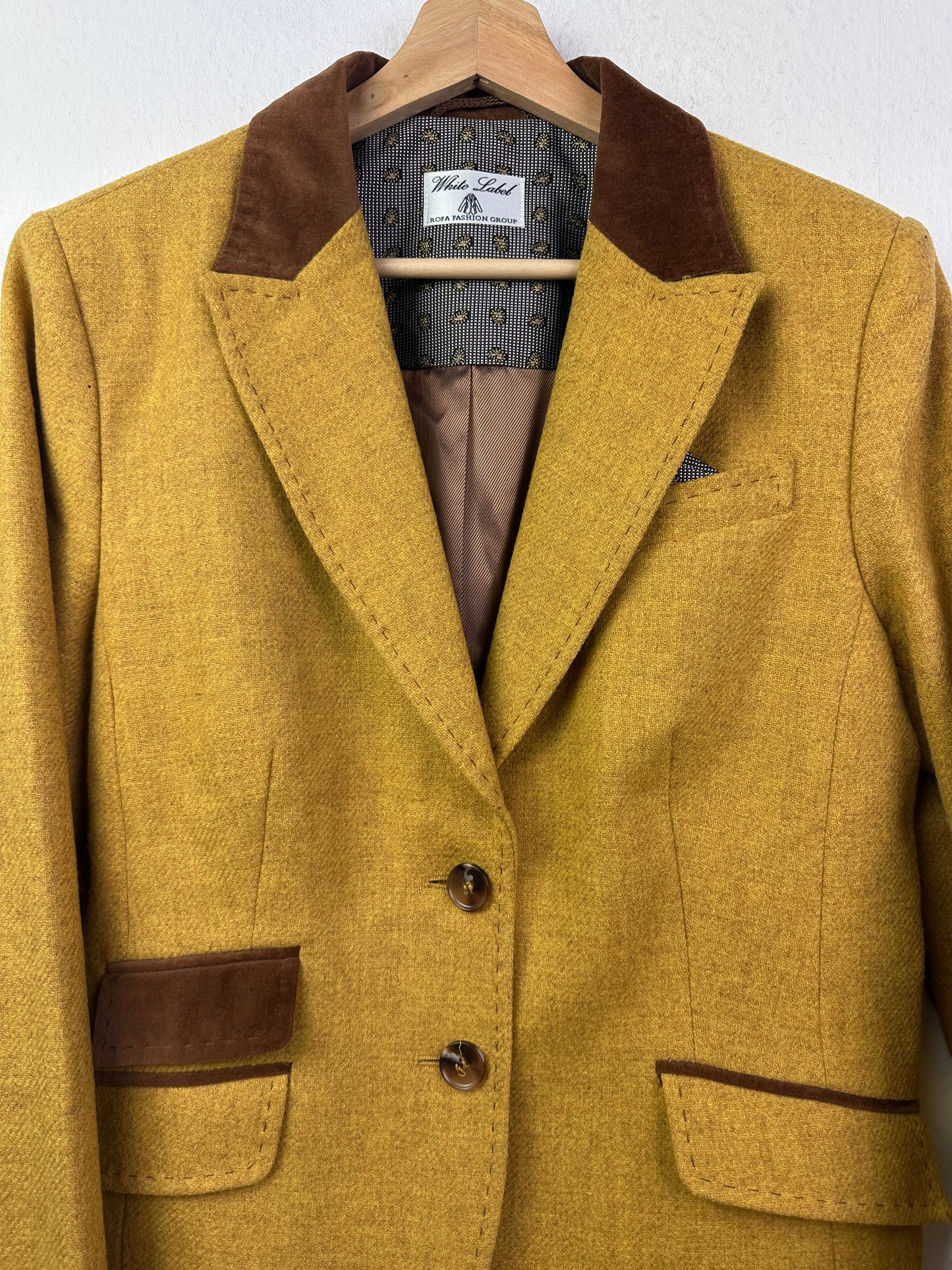 Rofa Fashion Gruppe Damen Blazer Gr 42 in Gelb. Schurwolle 100