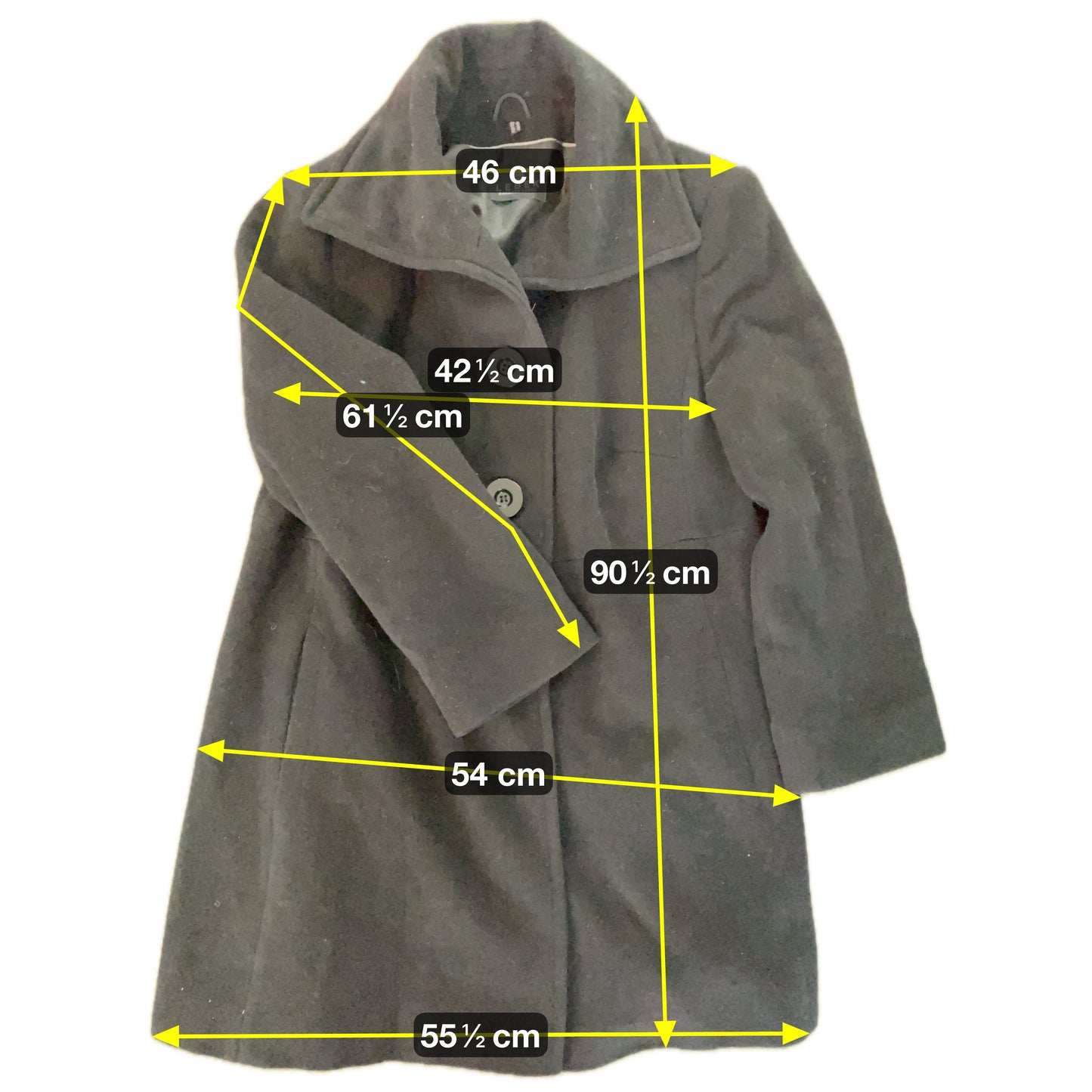 Barbara Lebek Damen Mantel aus Lanawolle Gr. XL Farbe schwarz