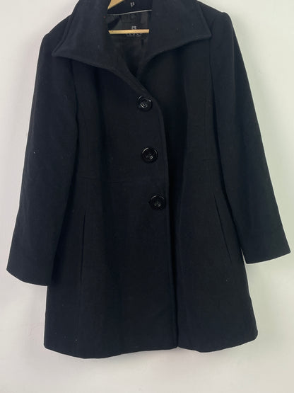 Barbara Lebek Damen Mantel aus Lanawolle Gr. XL Farbe schwarz