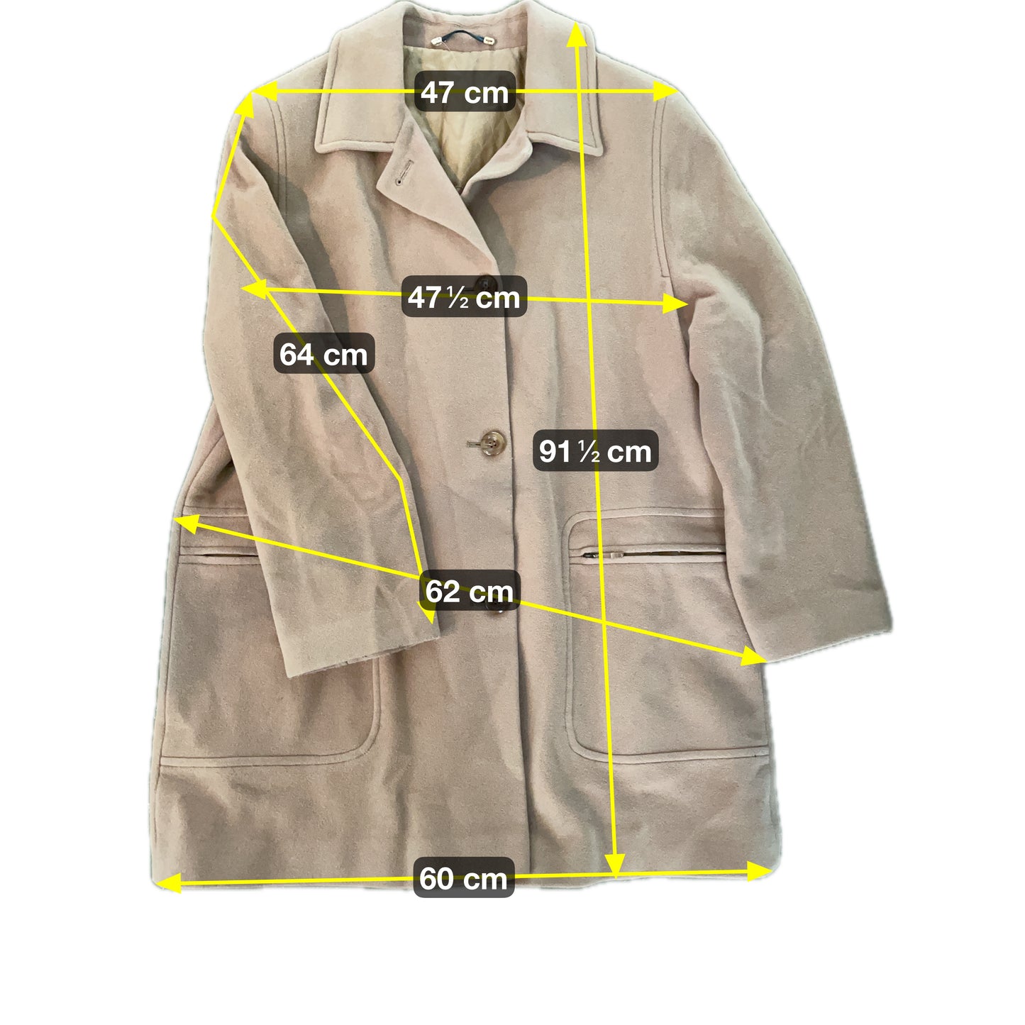 C&A Damen Mantel aus Lanawolle und Kaschmir Gr. XL Farbe beige