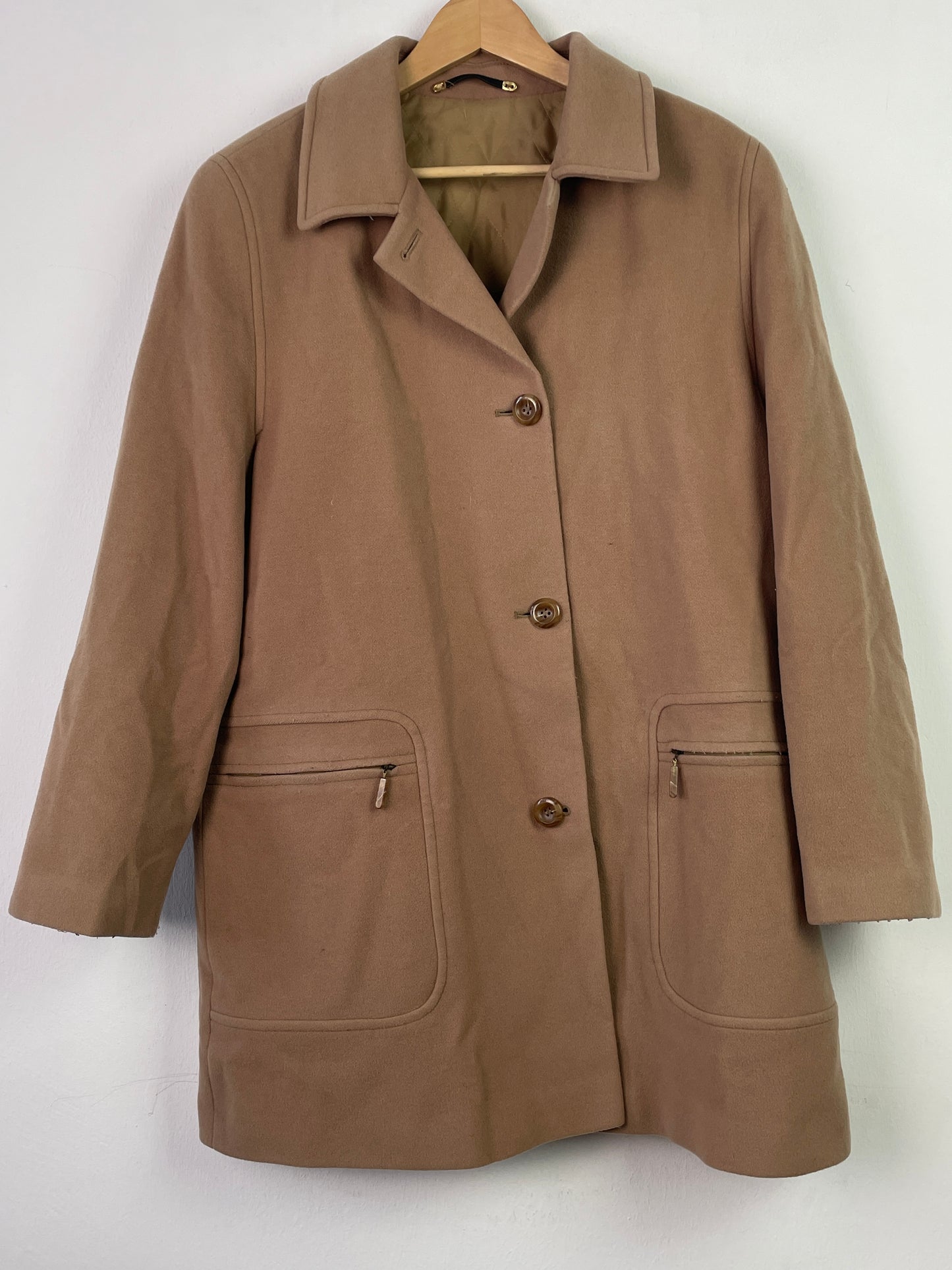 C&A Damen Mantel aus Lanawolle und Kaschmir Gr. XL Farbe beige