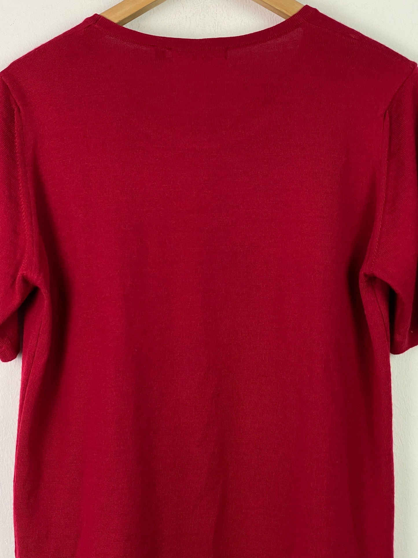 Fabiani Damen T-Shirt aus Merinowolle Gr. XL Farbe rot