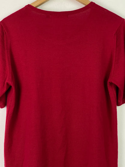 Fabiani Damen T-Shirt aus Merinowolle Gr. XL Farbe rot