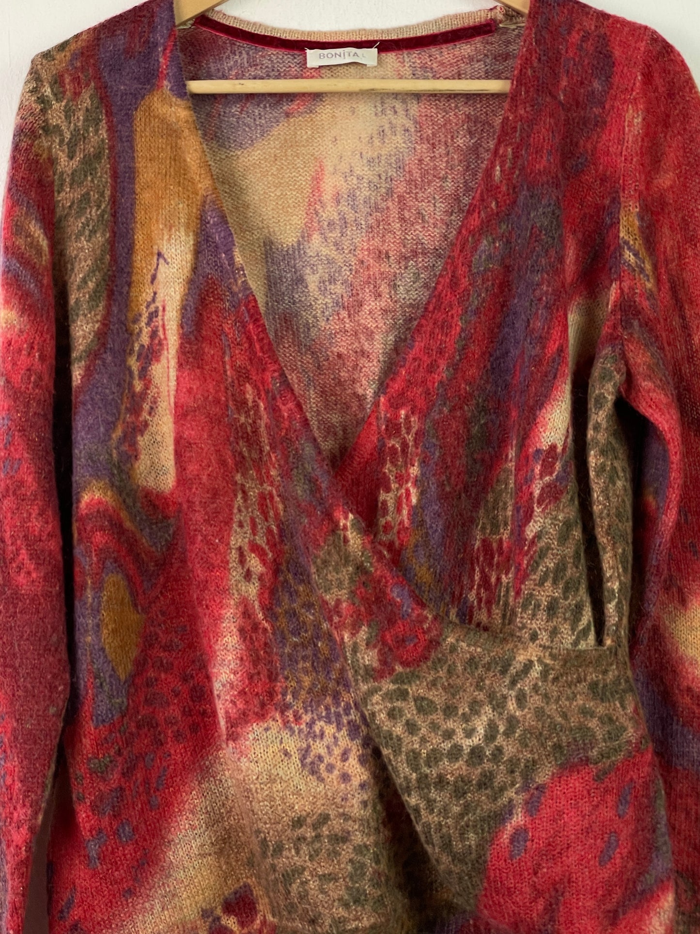 Bonita Damen Pullover aus Mohair und Lammwolle Gr. L Farbe bunt