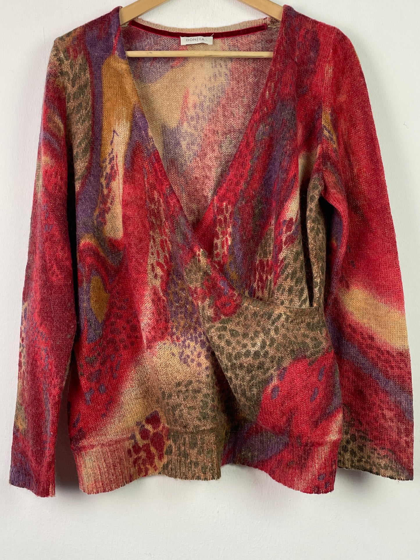 Bonita Damen Pullover aus Mohair und Lammwolle Gr. L Farbe bunt