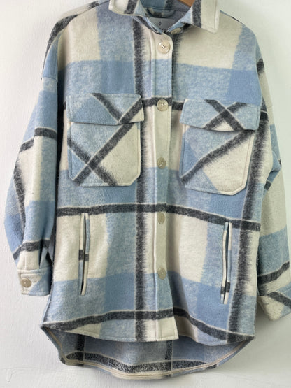 Stradivarius Damen Hemd Gr M Farbe blau weiss