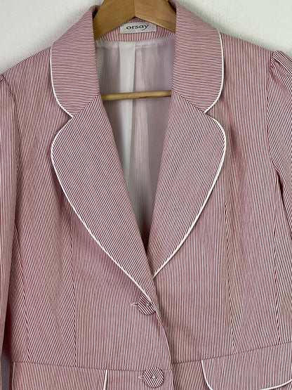 Orsay Damen Jacke Gr S Farbe rot weiss