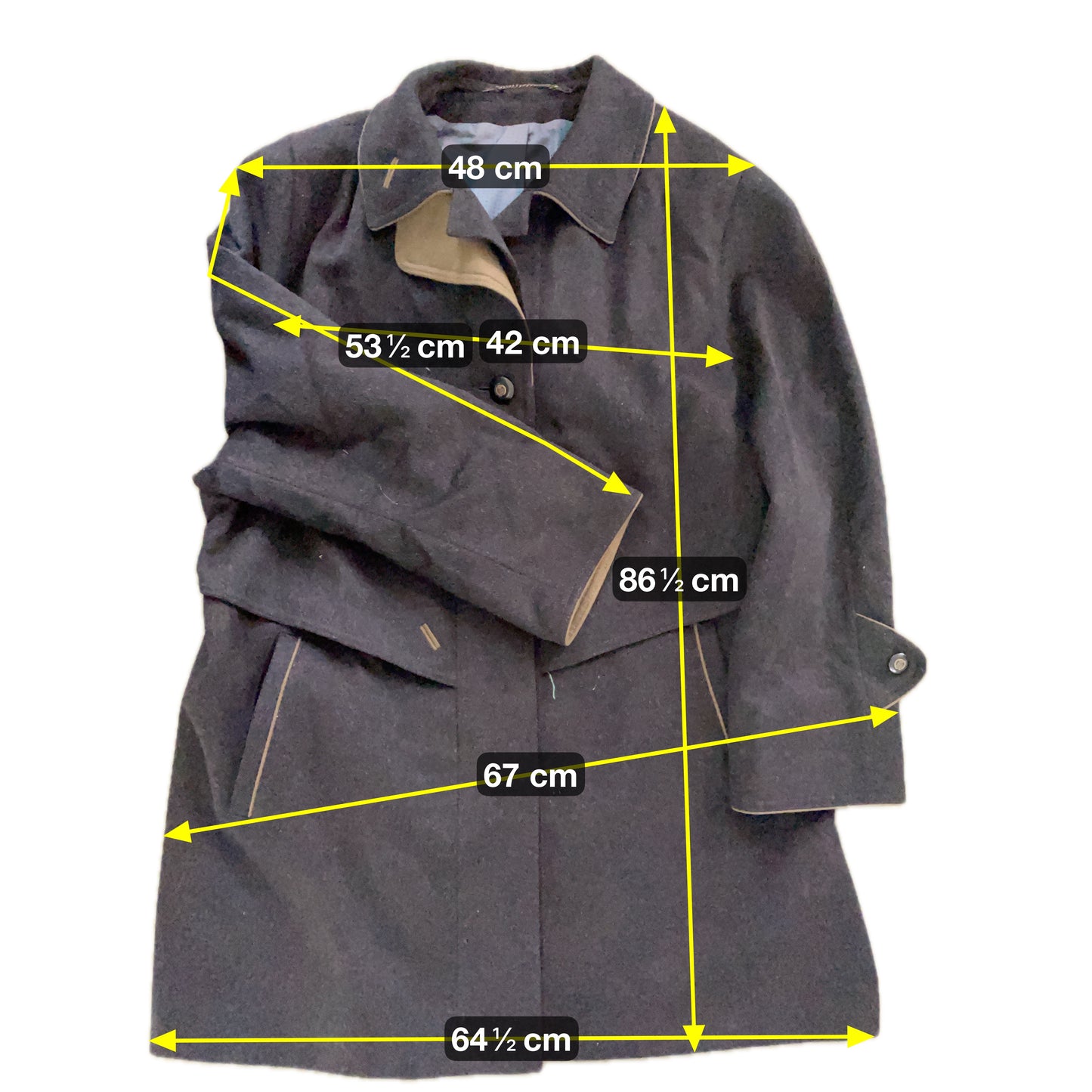 Top-Class Loden Herren Mantel aus Wolle Gr XL Farbe schwarz