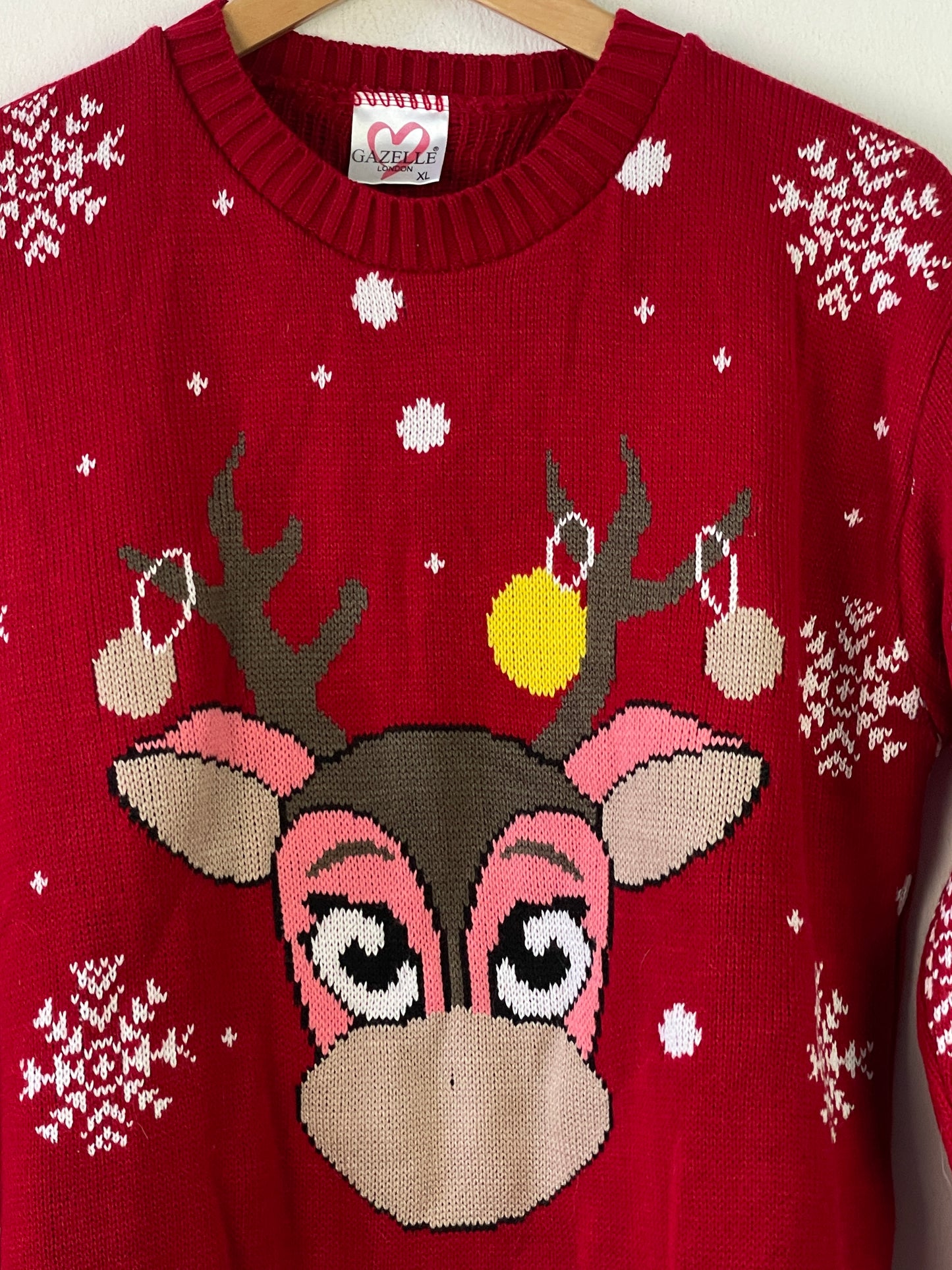 Gazelle Damen Weihnachts Pullover Gr XL Farbe rot