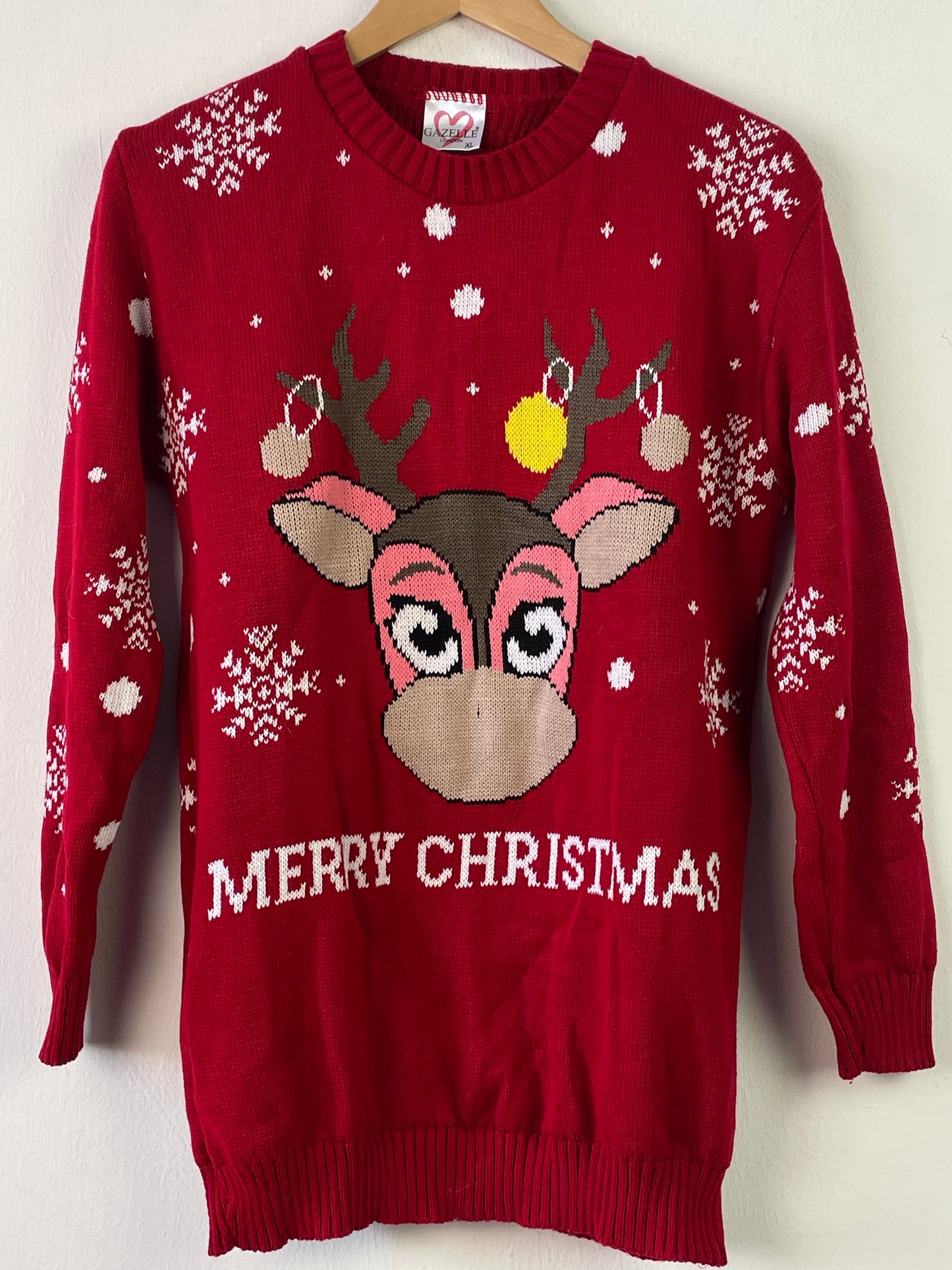 Gazelle Damen Weihnachts Pullover Gr XL Farbe rot