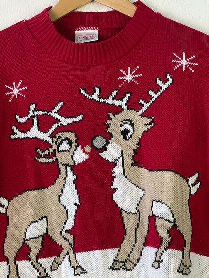 Infiniti Herren Weihnachts Pullover Gr XL Farbe rot