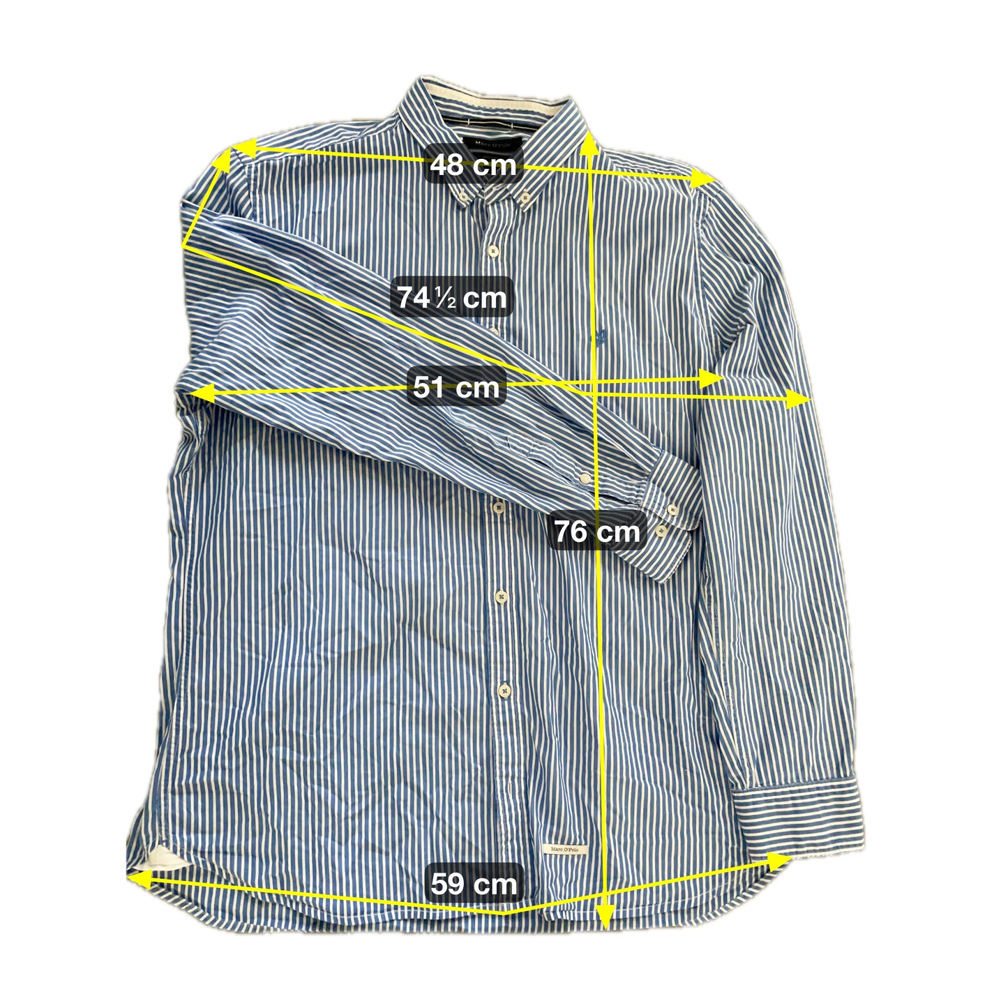 Marc O´Polo Herren Hemd Gr XL Farbe weiss blau