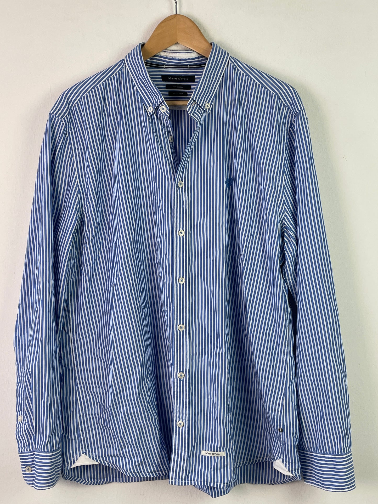 Marc O´Polo Herren Hemd Gr XL Farbe weiss blau