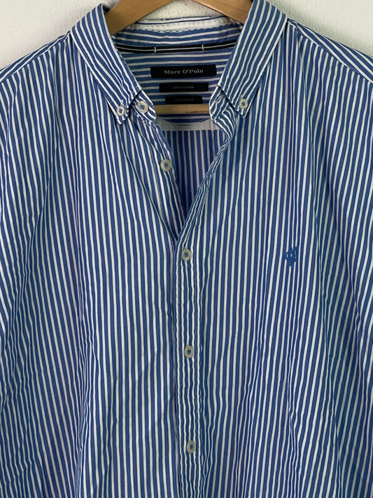 Marc O´Polo Herren Hemd Gr XL Farbe weiss blau