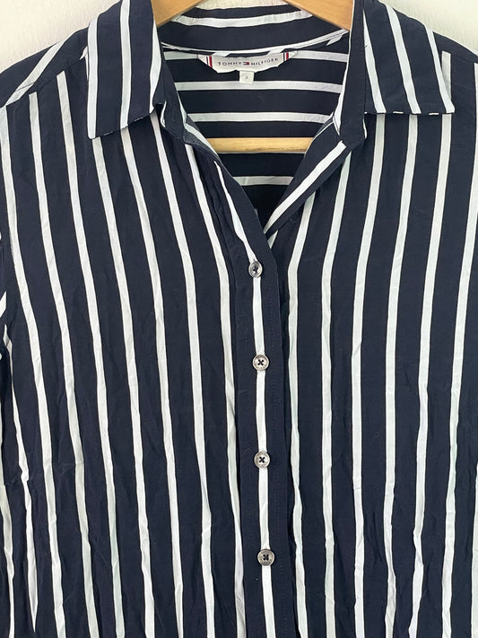Tommy Hilfiger Damen Hemd Gr S Farbe marineblau weiss