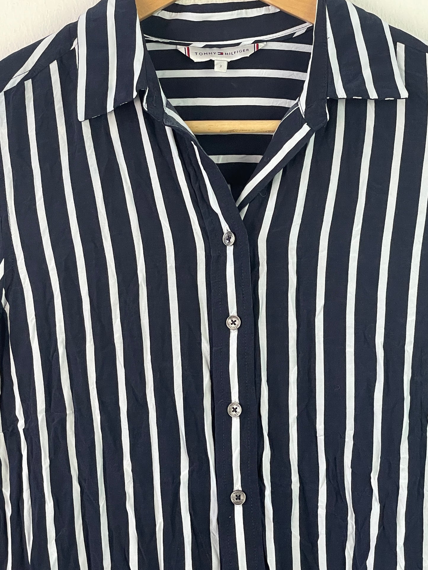 Tommy Hilfiger Damen Hemd Gr S Farbe marineblau weiss