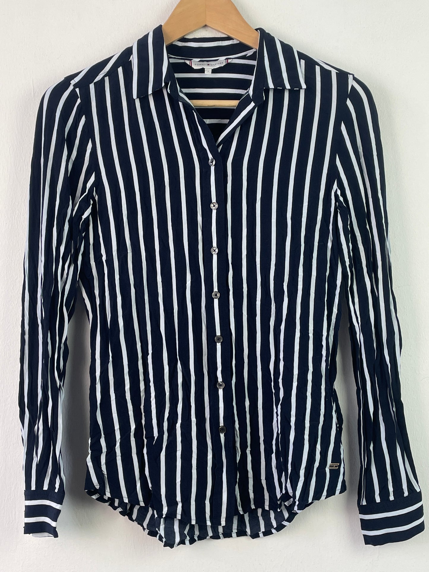 Tommy Hilfiger Damen Hemd Gr S Farbe marineblau weiss