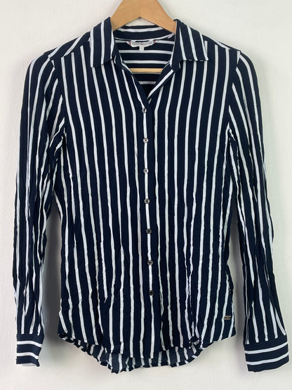 Tommy Hilfiger Damen Hemd Gr S Farbe marineblau weiss