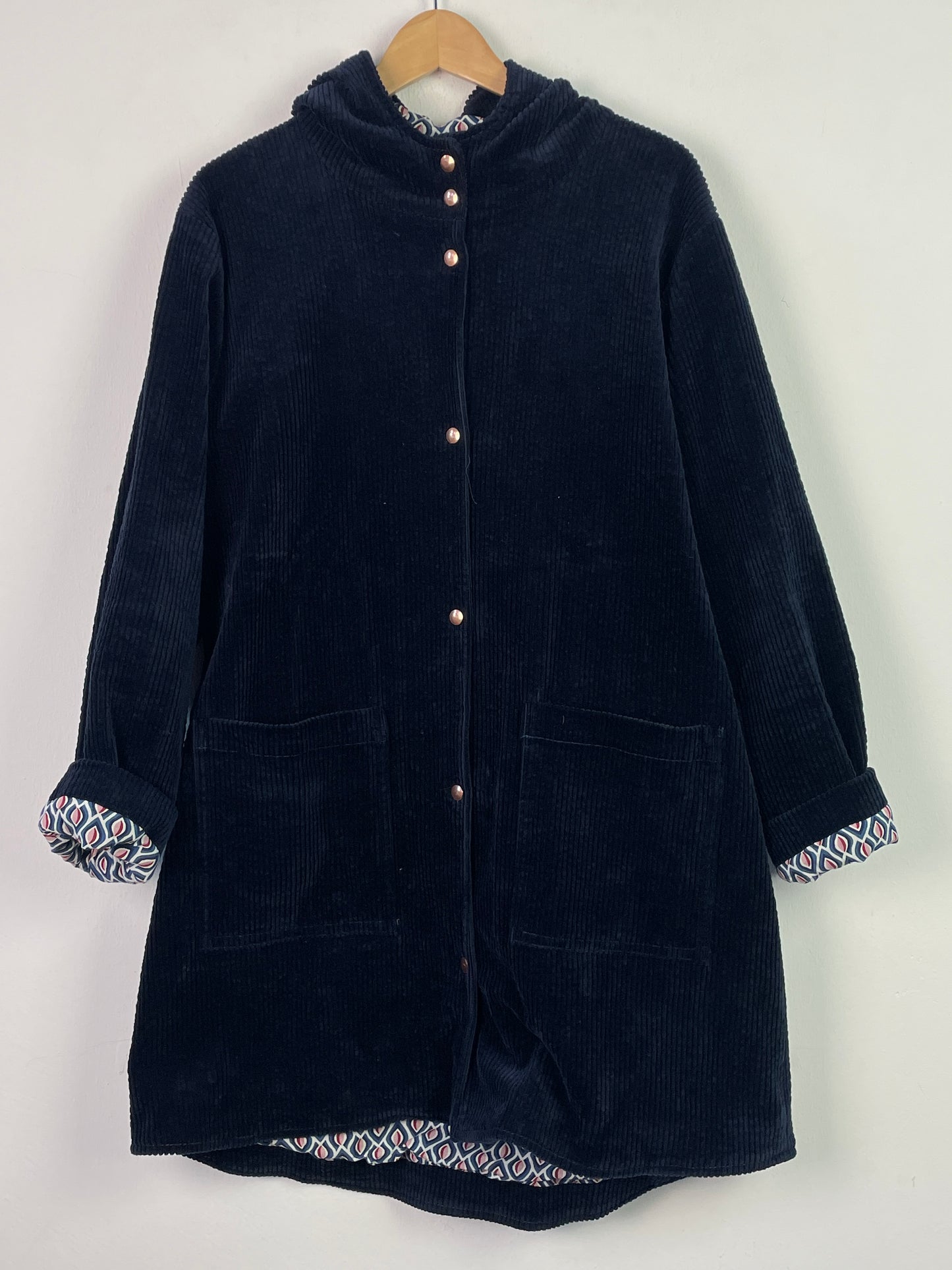 Vintage Damen Mantel Gr XL Farbe marineblau