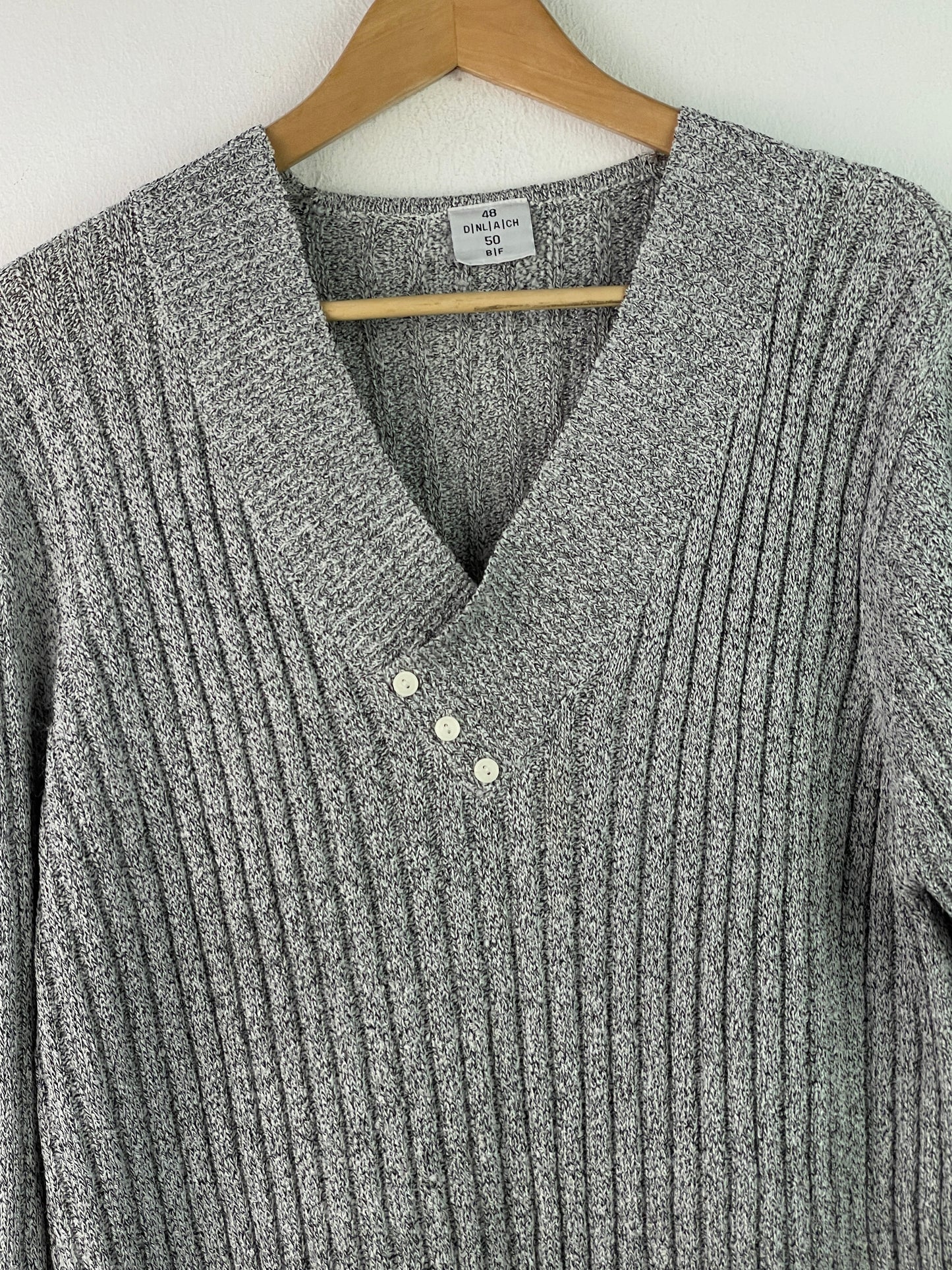 Vintage Damen Pullover Gr XL Farbe grau