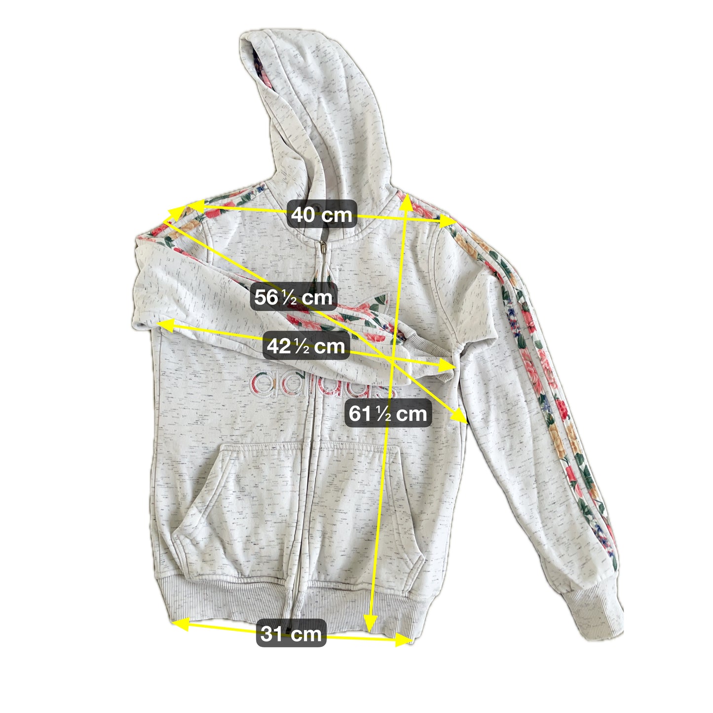 Adidas Damen Jacke mit Blumenmuster Gr M Farbe grau