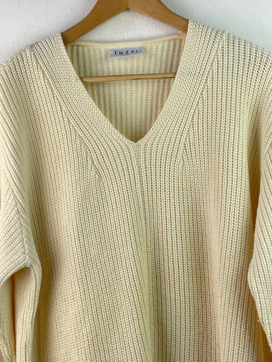Tuzzi Damen Pullover aus Merino Wolle Gr XL Farbe creme