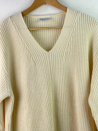 Tuzzi Damen Pullover aus Merino Wolle Gr XL Farbe creme