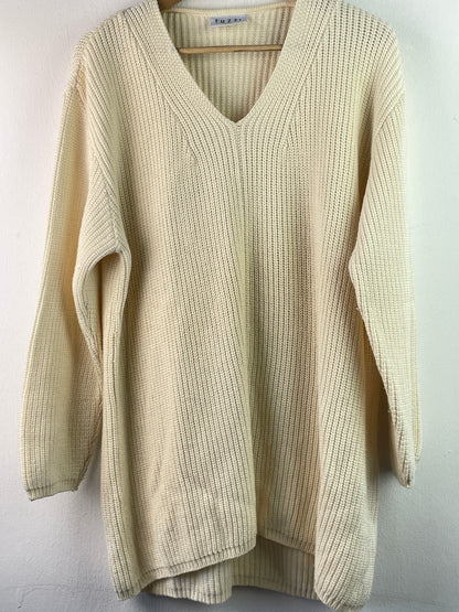Tuzzi Damen Pullover aus Merino Wolle Gr XL Farbe creme