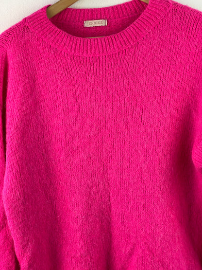 Choice Damen Pullover aus Alpaka Wolle Gr XL Farbe pink