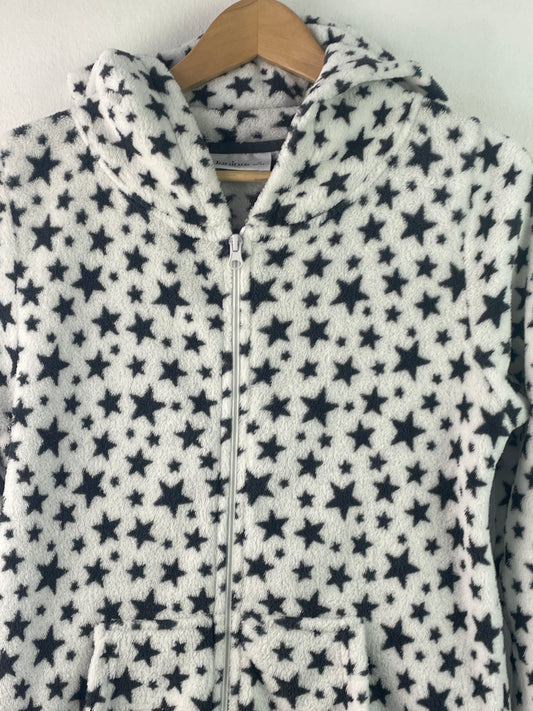 Janina Damen Jacke mit Sternmuster Gr L Farbe schwarz weiss