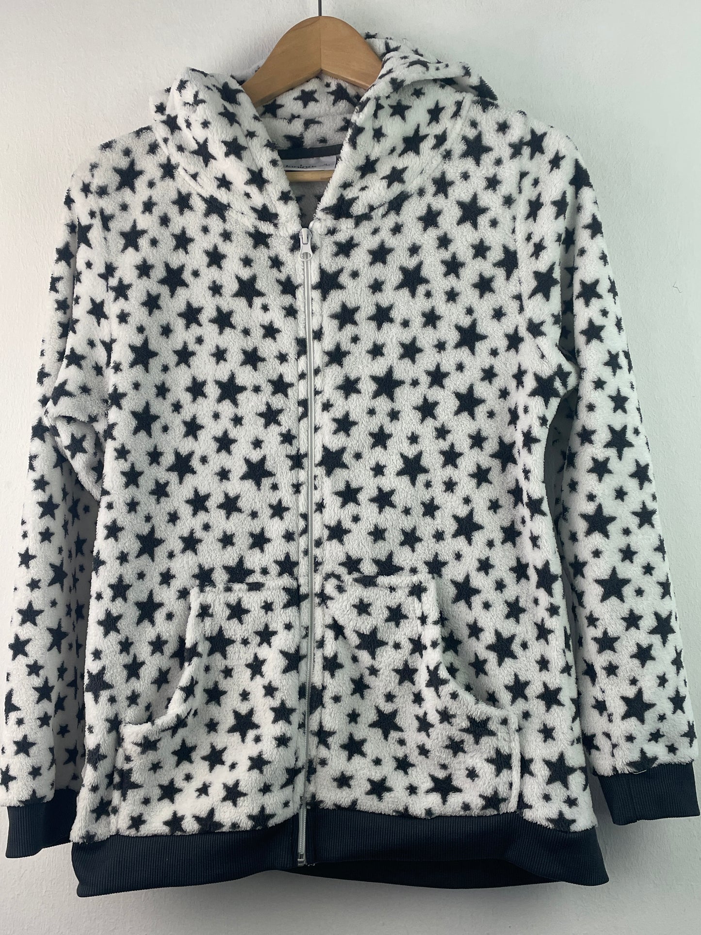 Janina Damen Jacke mit Sternmuster Gr L Farbe schwarz weiss