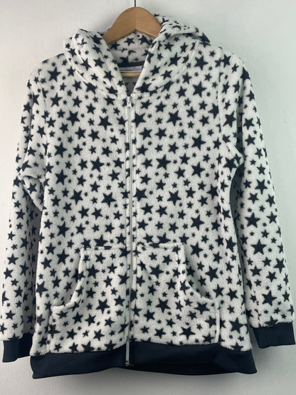 Janina Damen Jacke mit Sternmuster Gr L Farbe schwarz weiss