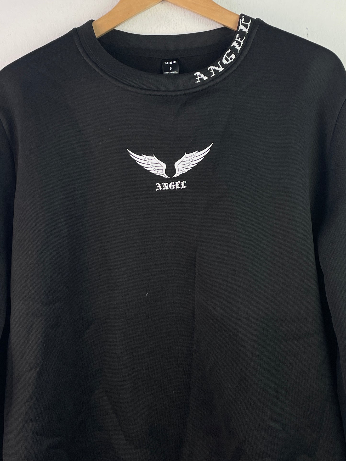 Shein Herren Pullover mit Aufdruck Gr S Farbe schwarz