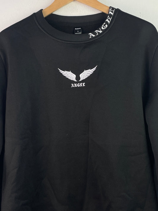 Shein Herren Pullover mit Aufdruck Gr S Farbe schwarz