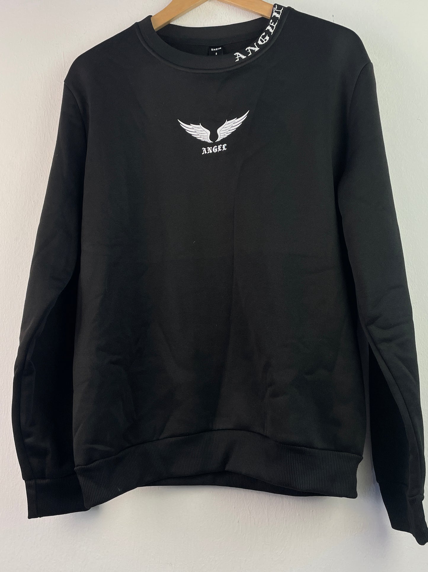 Shein Herren Pullover mit Aufdruck Gr S Farbe schwarz