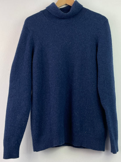 Uniqlo Herren Pullover aus 100% Lana Wolle Gr L Farbe marineblau
