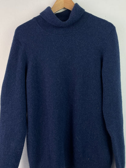 Uniqlo Herren Pullover aus 100% Lana Wolle Gr L Farbe marineblau