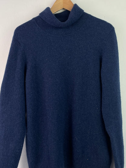Uniqlo Herren Pullover aus 100% Lana Wolle Gr L Farbe marineblau