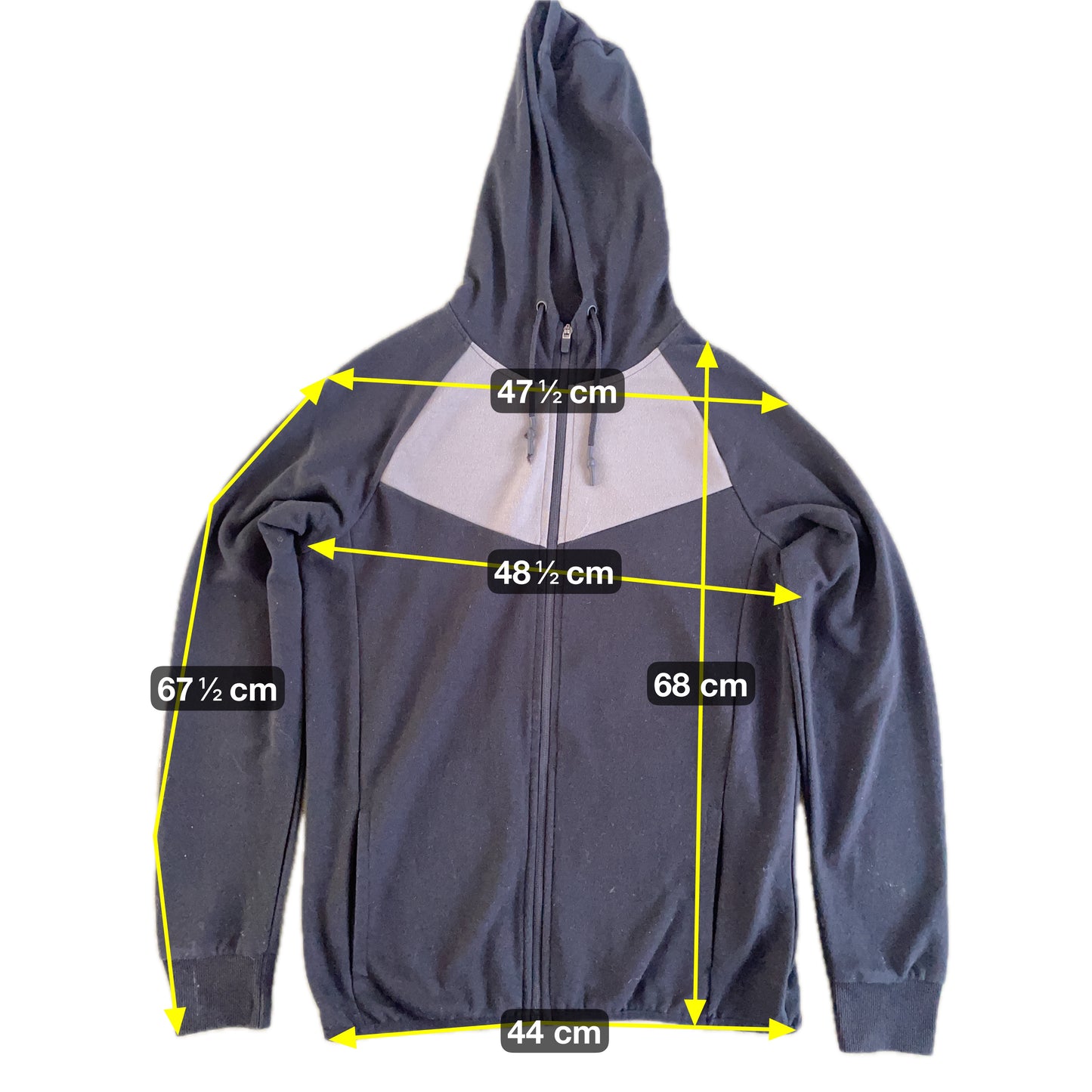 Vintage Herren Jacke mit Kapuze Gr L Farbe schwarz grau