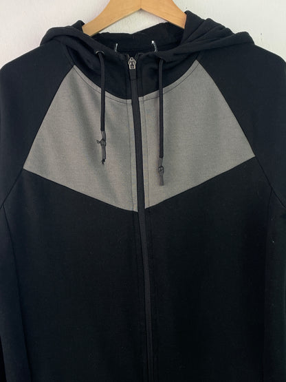 Vintage Herren Jacke mit Kapuze Gr L Farbe schwarz grau