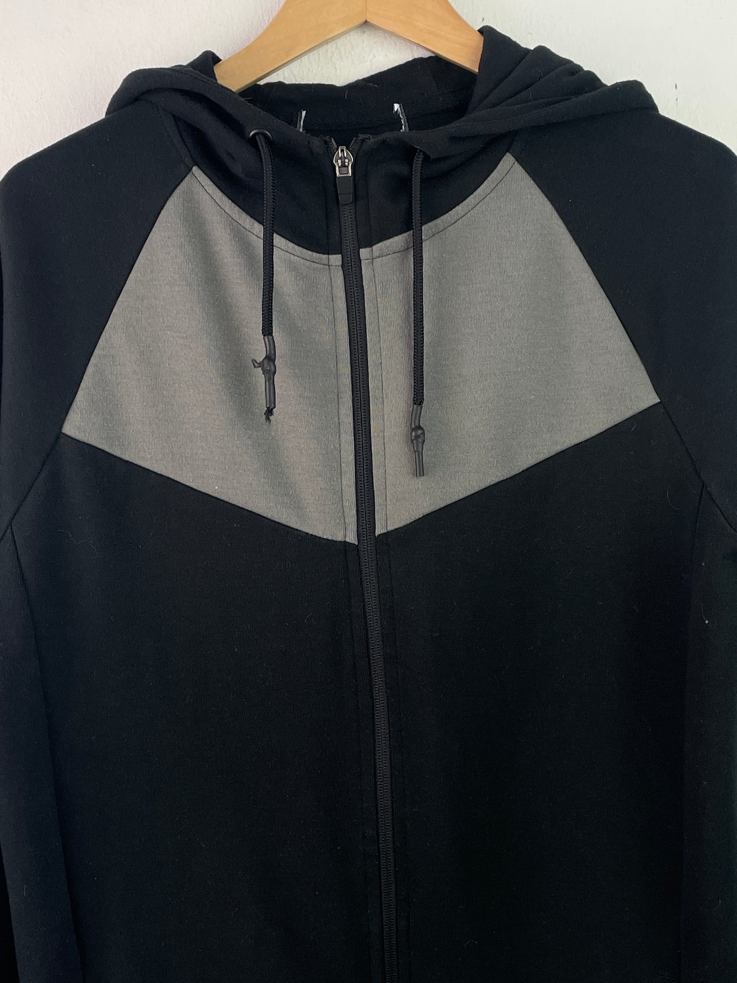 Vintage Herren Jacke mit Kapuze Gr L Farbe schwarz grau