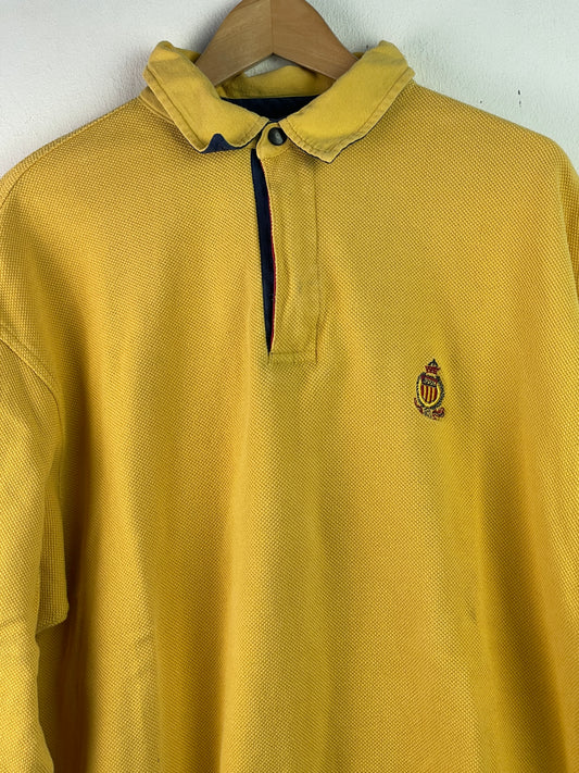 Toda Man Herren Pullover mit besticktem Logo Gr L Farbe gelb